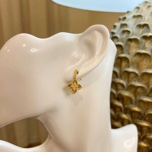 18K Real Gold Flower set pendant and earrings